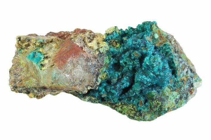 Vibrant Teal Chrysocolla with Quartz Formation - Peru #358700